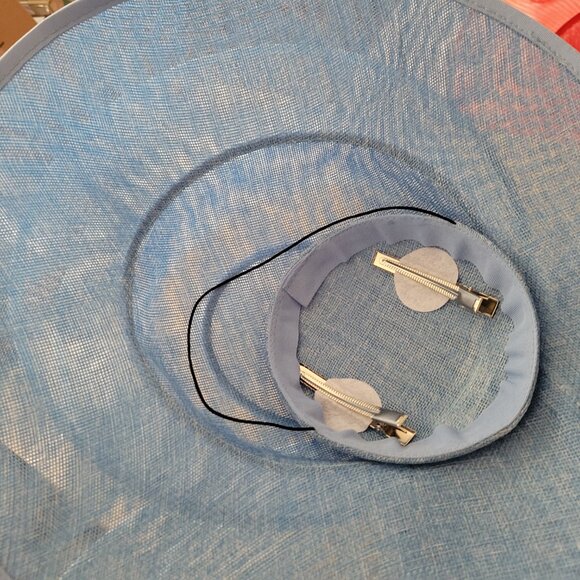 Paris Hand-Made Large Brim Ruffle Organza Hat | Elegant Royal Derby Wedding Hat main image 6